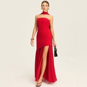 Commense Strapless High-Slit Maxi Dress